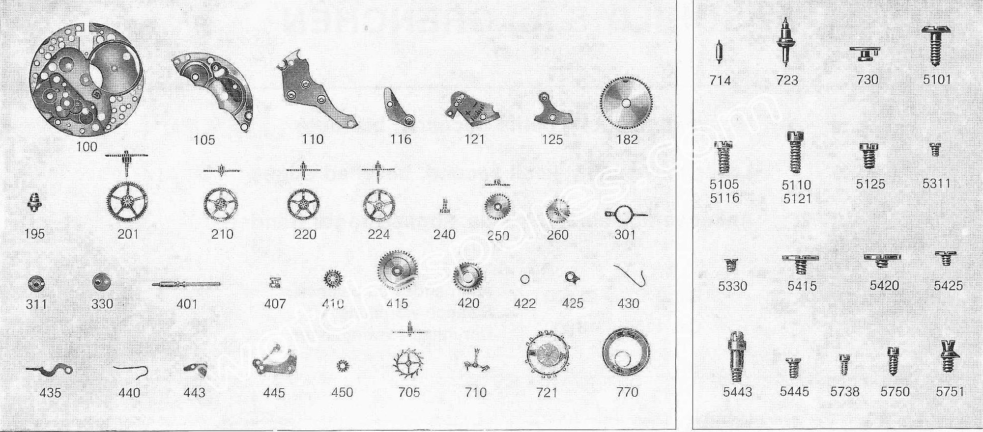 A Schild AS 1156 watch parts