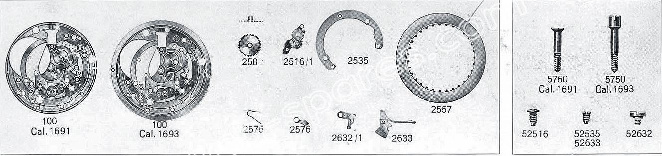 A Schild AS 1691 watch date parts