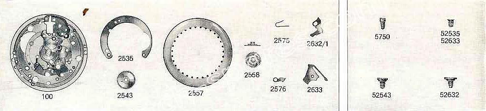 A Schild AS 1701 watch date parts