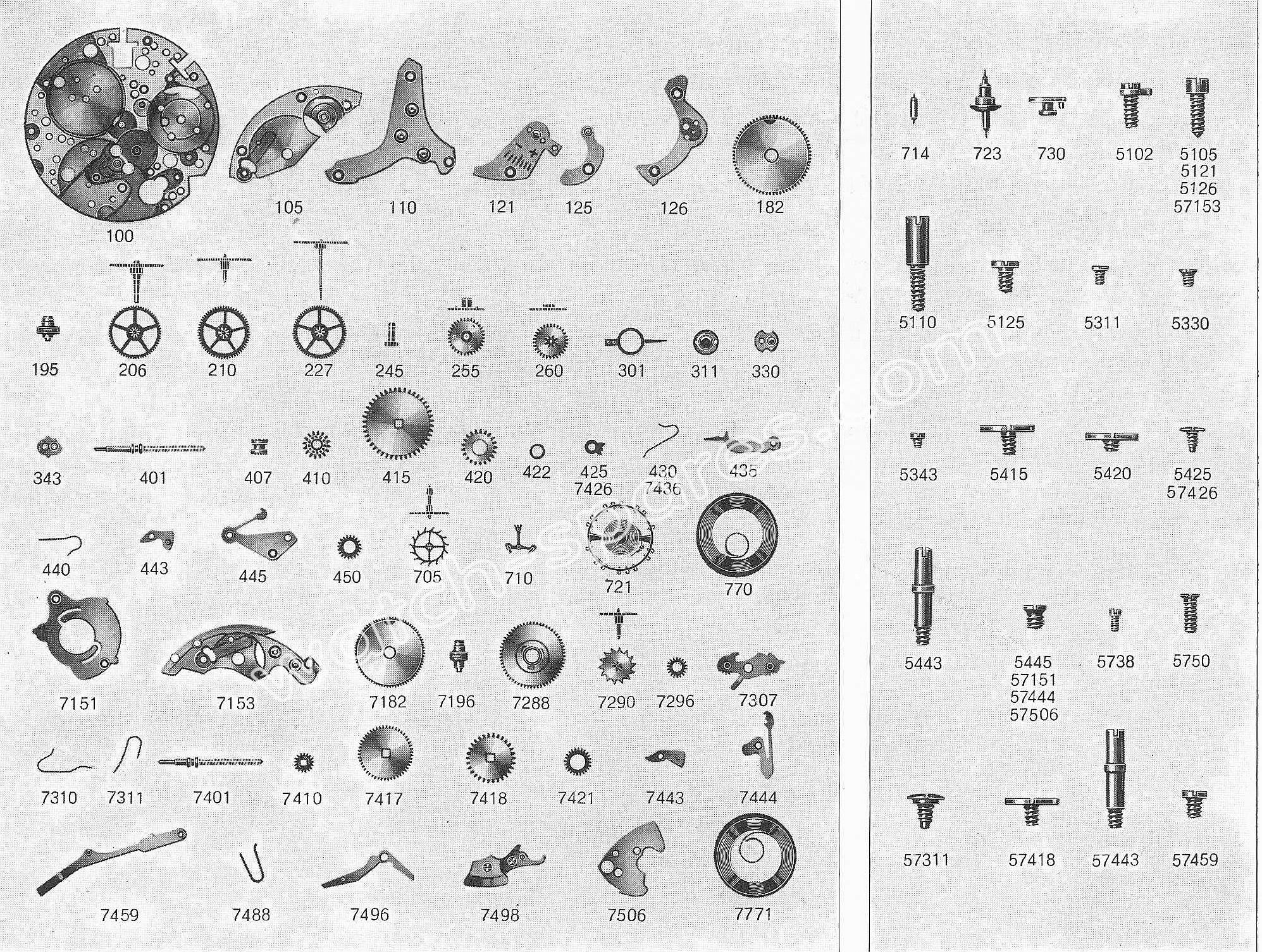 A.Schild AS 1475 watch parts