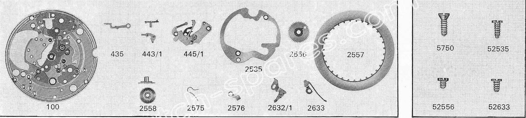 A Schild AS 2161 watch date parts