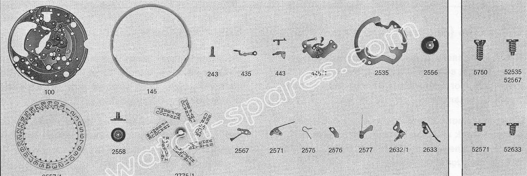 A Schild AS 2186 watch date parts