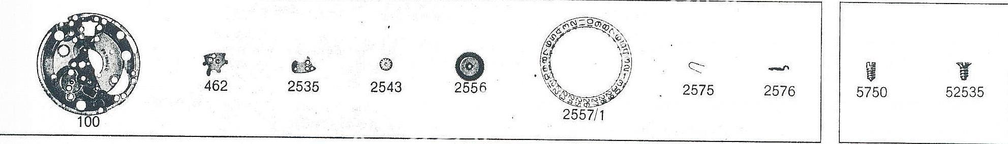 Enicar AR 765 watch date parts
