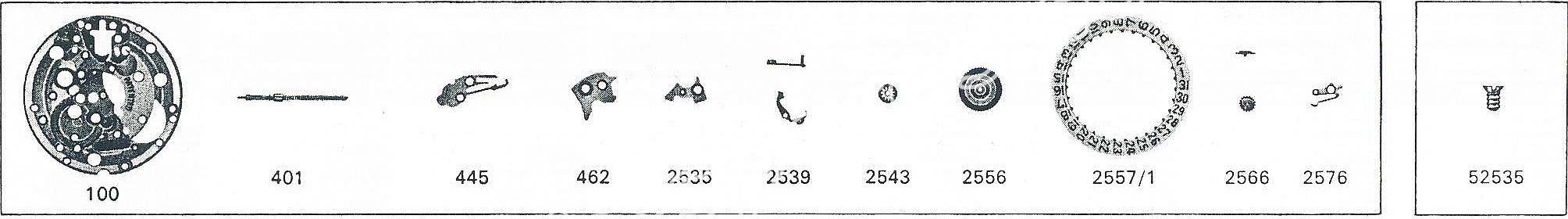 Enicar AR 771 watch date parts