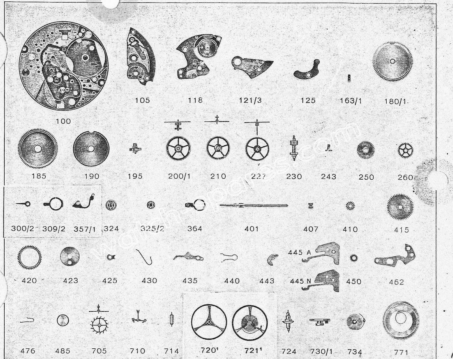 Zodiac 68 watch parts