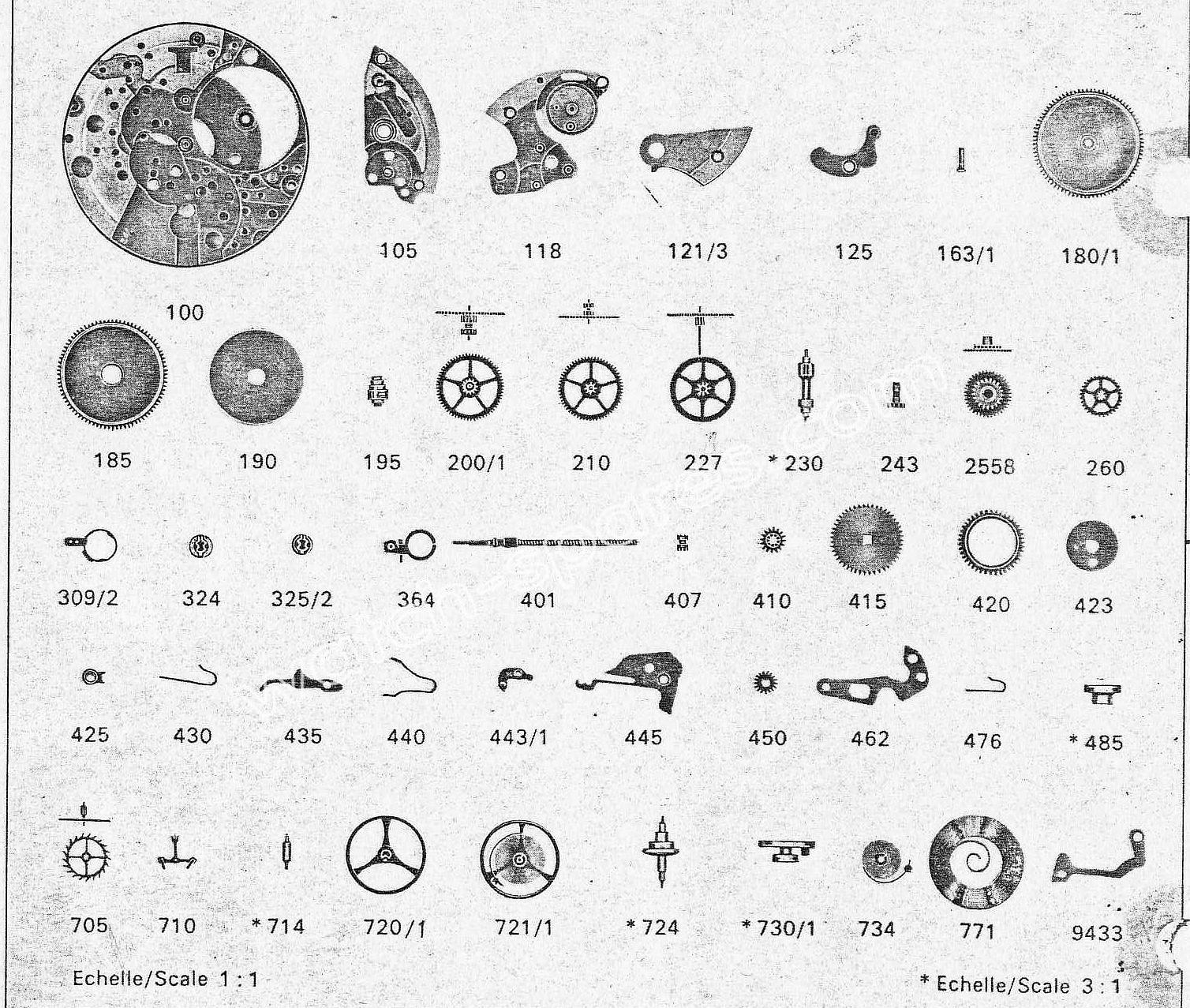 Zodiac 78 watch parts