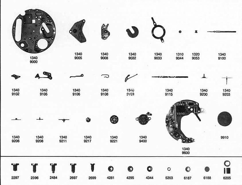 Omega 1340 watch parts