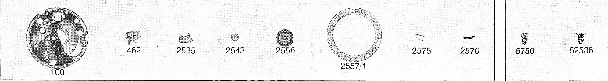 ETA 2541 watch date spare parts