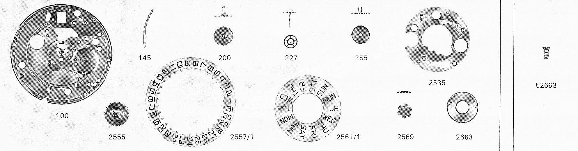 ETA 9164 watch date spare parts