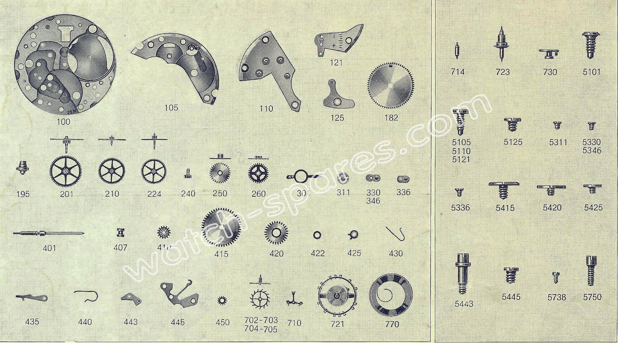 FHF Font 26 watch spare parts