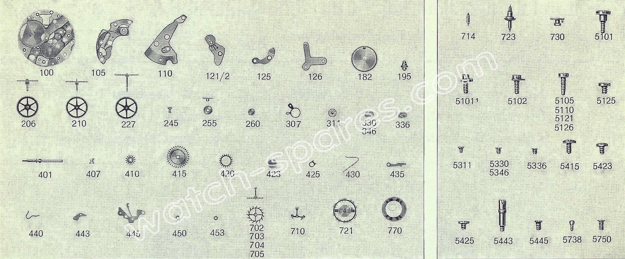 FHF Font 57 watch spare parts