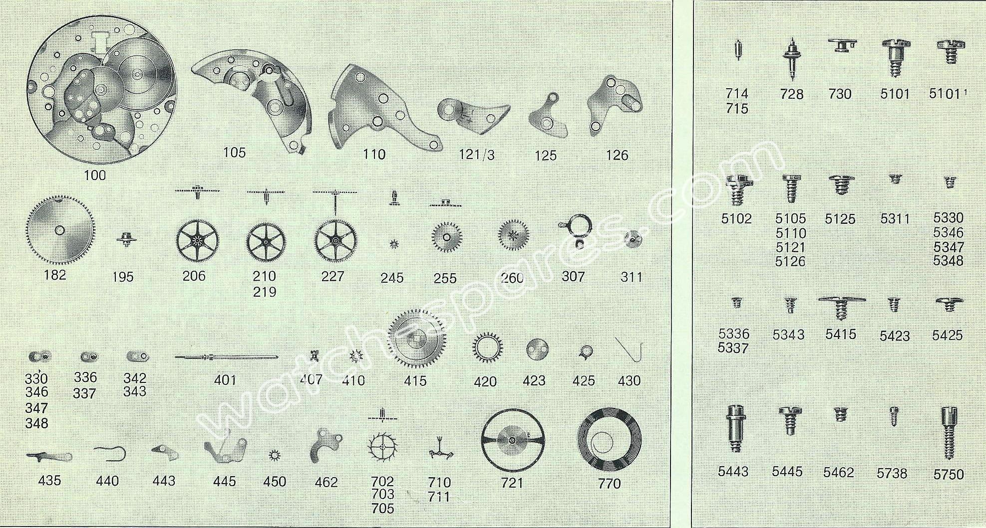 FHF Font 665.9 watch spare parts