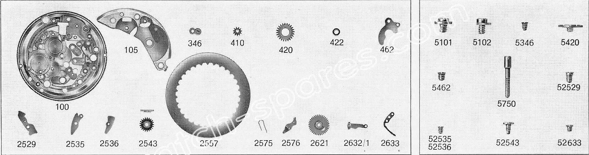 FHF Font 725.9 watch date spare parts