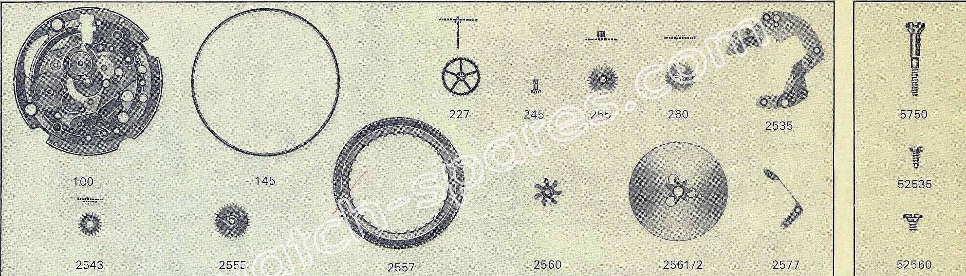 FHF Font 908 watch date spare parts