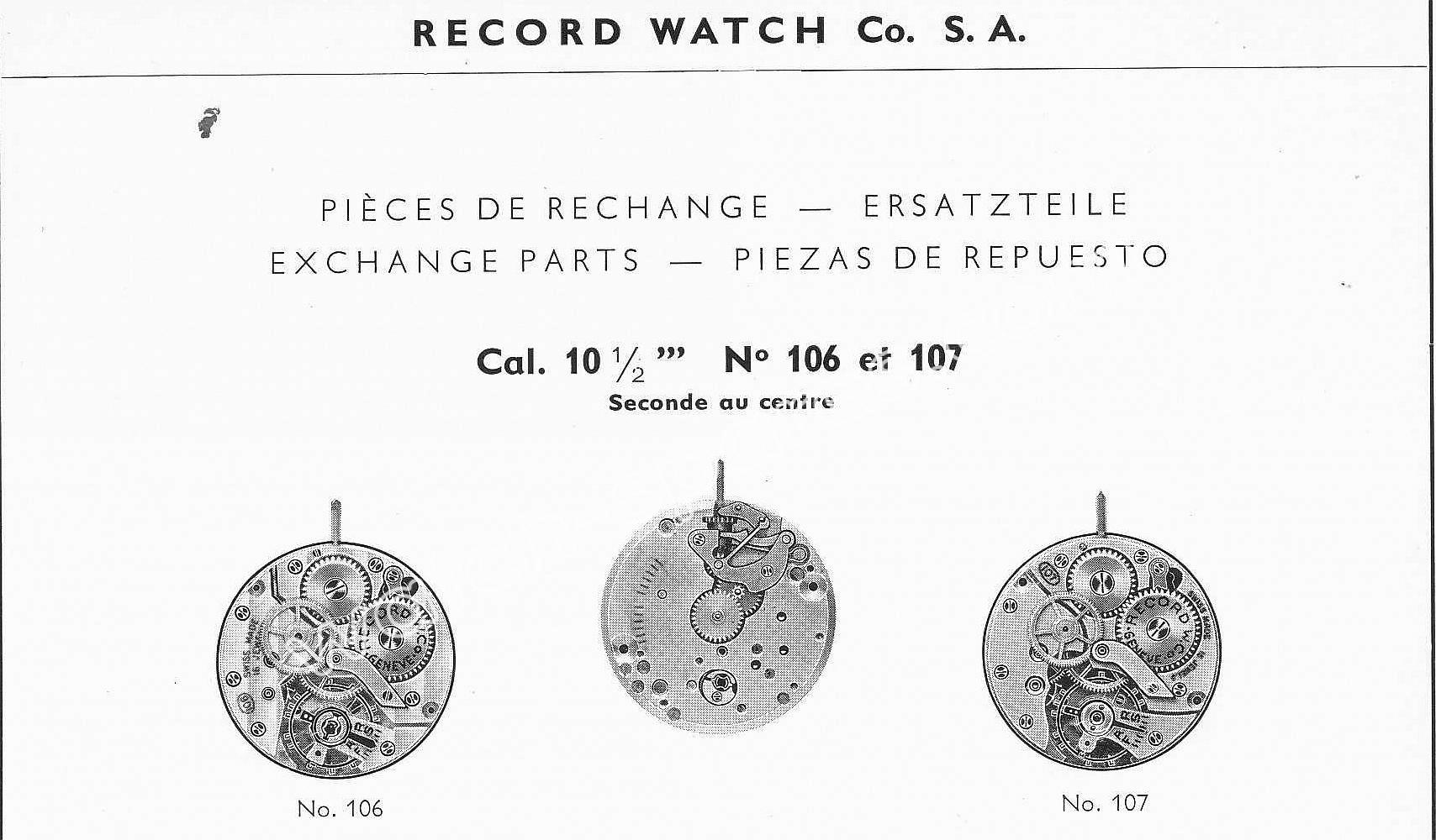 Record 105 106 watch movements
