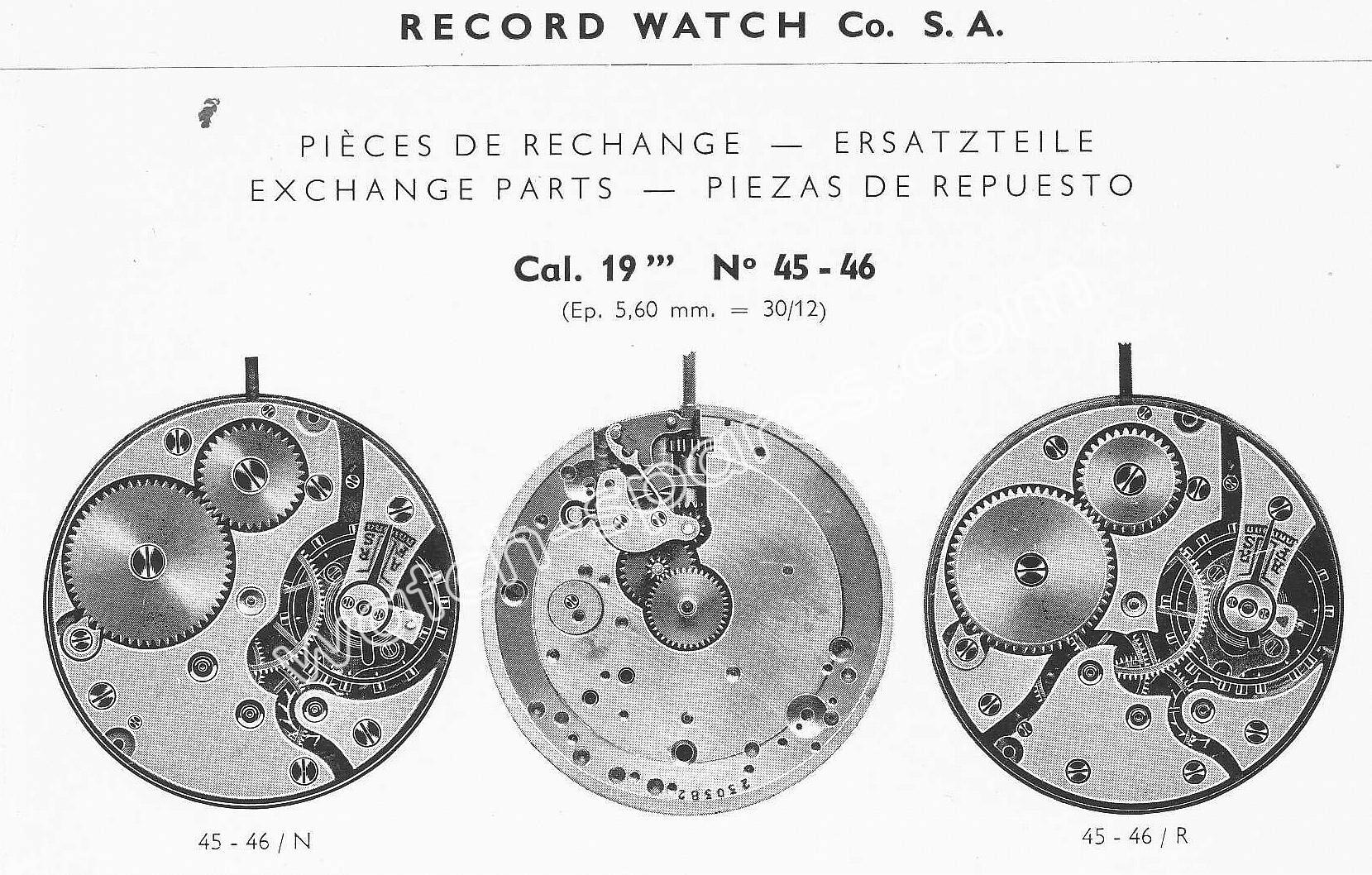 Record 45 46 watch movements