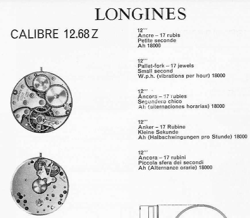 Longines 12.68Z watch movements