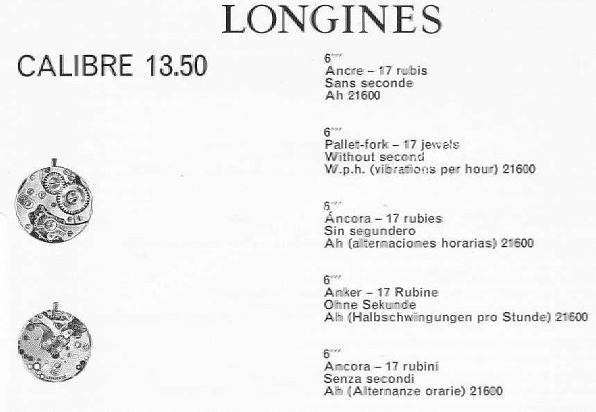 Longines 13.50 watch movements