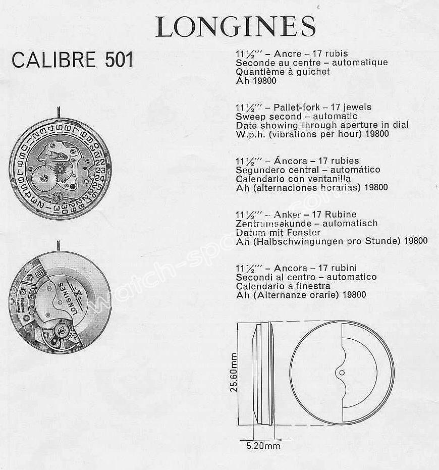 Longines 501 watch movements